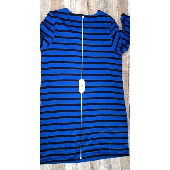 Old Navy Heavyweight Knit Blue Black Striped A-line Dress Sz Large NWOT - Picture 8 of 11